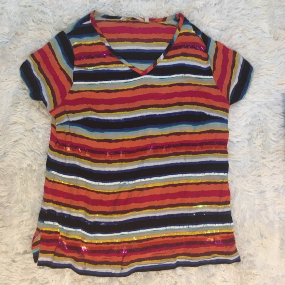 Soft Surroundings Multicolor Striped Blouse